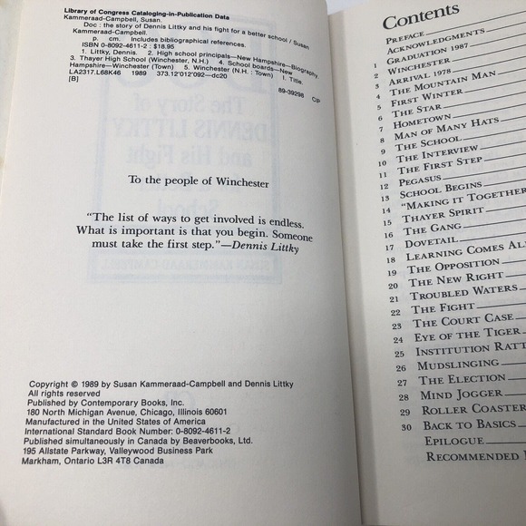 (Signed) Doc: Story of Dennis Littky and His Fight by Susan Kammeraad-Campbell - Picture 3 of 7